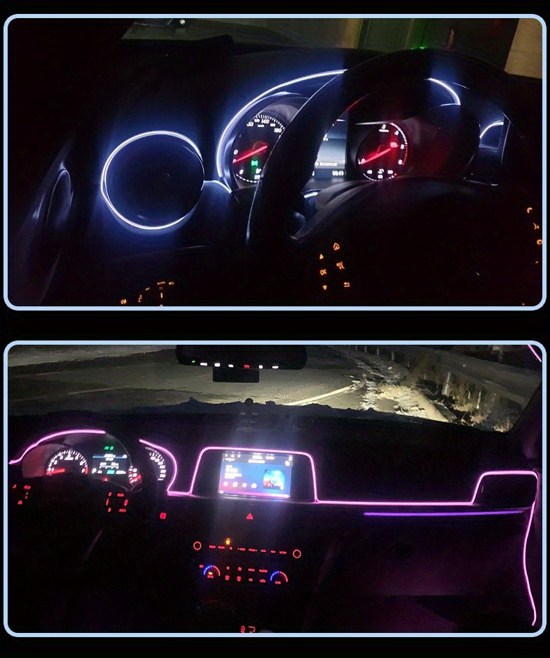 Striscia Led Decorativa Per Atmosfera Con 7 Colori Per Interni Auto,  Controllo Del Suono, Senza Bisogno Di Cablaggio, Linea Di Luce El Fredda  Flessibile Per Creare Luce Ambiente Guidata Da Usb