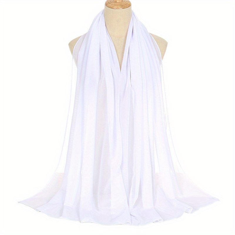 Solid Hijab Breathable Full Cover Shawl Turban Gauze Scarf