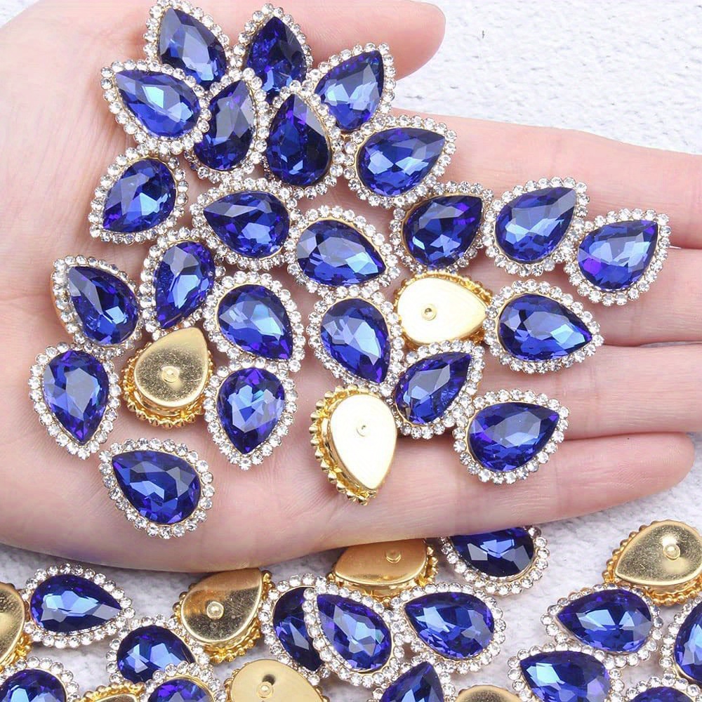 Aplique de cuentas de diamante de imitación azul para alta costura y traje,  aplicación de corpiño de diamantes de imitación hecha a mano, accesorio de  prenda de diamantes de imitación 