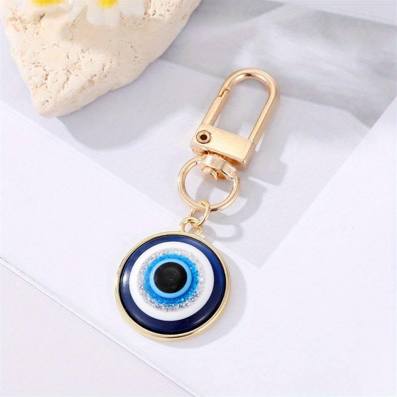1pv Evil Eye Keychain Amulet Purse Bag Backpack Car Key Charm Earbud Case Accessory Women Men Father's Day Gift