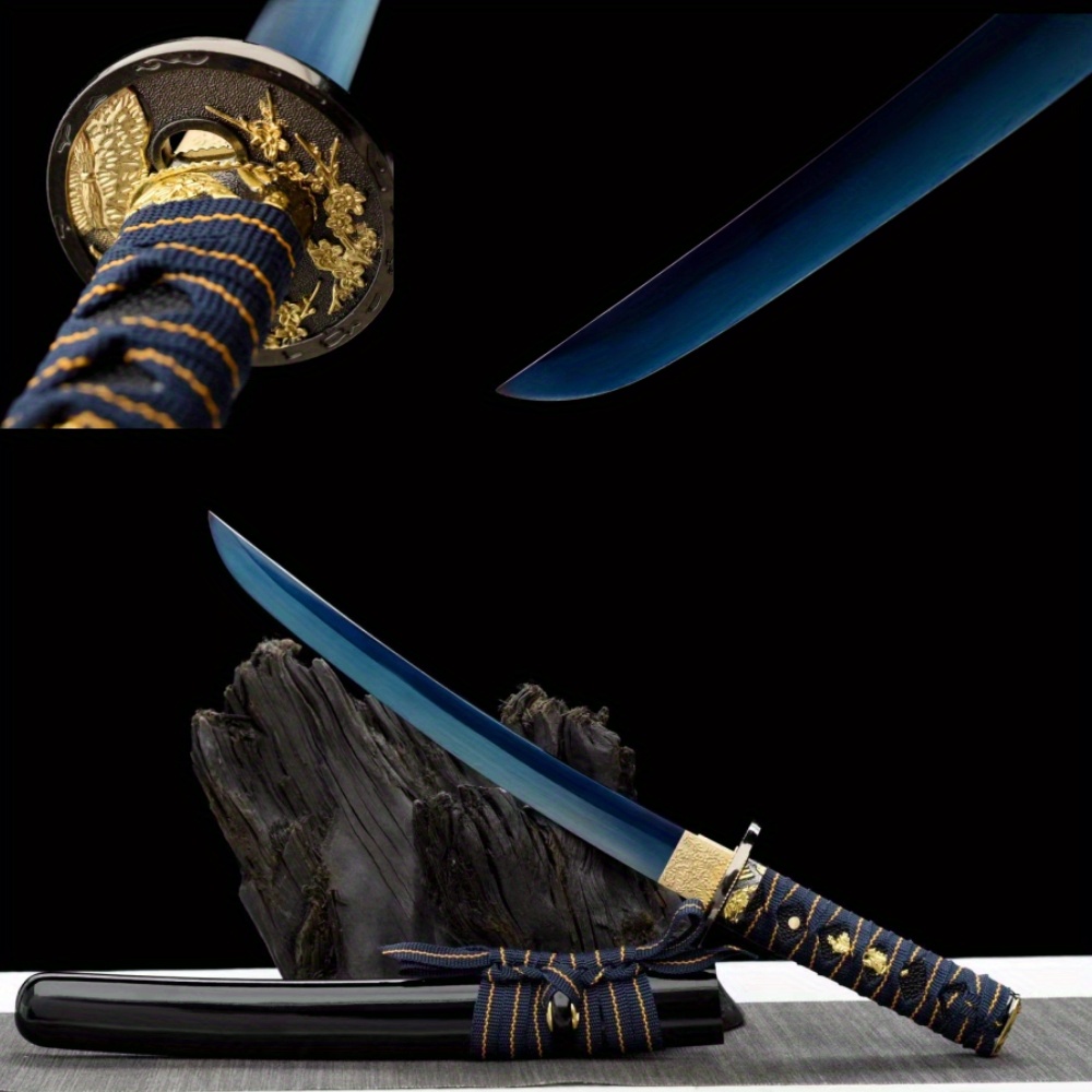 Blue Killer Katana,japanese Samurai Sword,real Katana,handmade Sword,high  Manganese Steel,clay Tempering,roasted Blue Blade 