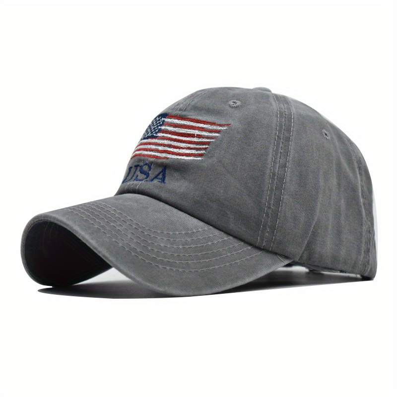 American Flag Embroidered Distressed Cap Dad Hat Sports Cap