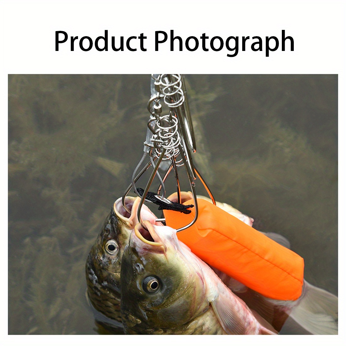 Alloy Fishing Stringer Lock Stainless Steel Rotatable Fish Tackle Tools  Smooth Durable Hollow Out Nylon Weaving