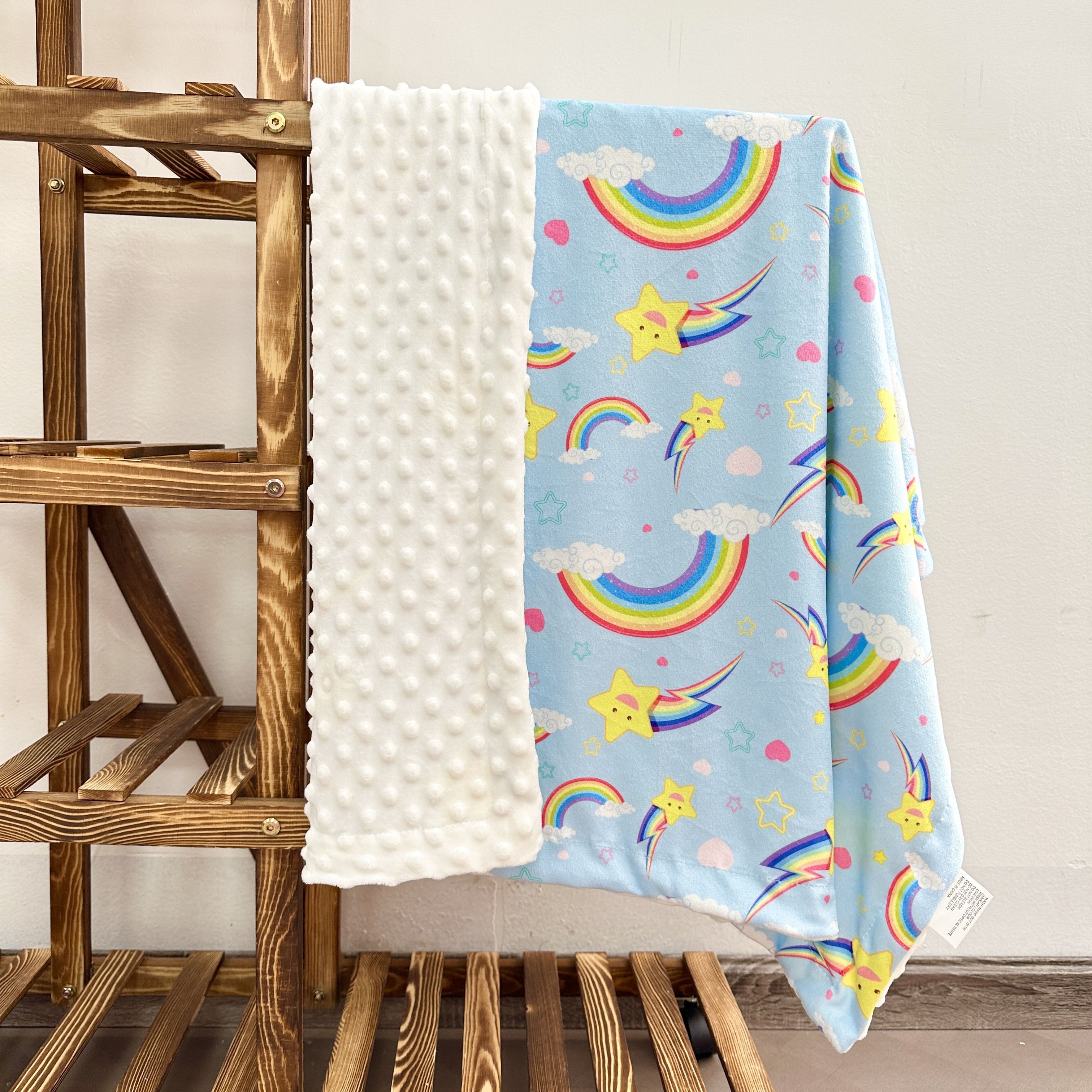 Rainbow polka dot cheap blanket