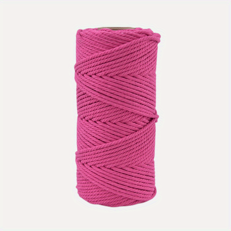 2mm,3mm,4mm Macrame Cord, Tassel Rope 328 Feet 3Ply Twisted Cotton Rope for  Making Macrame Wall Hangings, Plant Hangers and Craft Project (Rose Pink