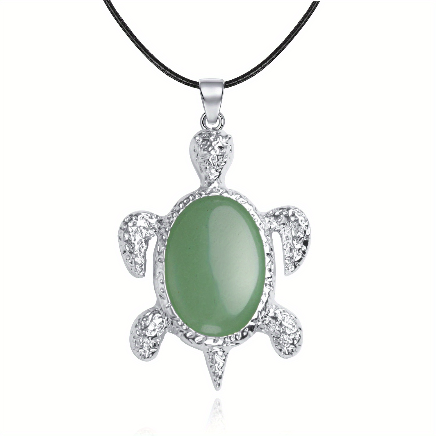 TEMU Gorgeous 1pc Turtle Pendant Necklace - Natural Amethyst Semi Precious Stone - Women!