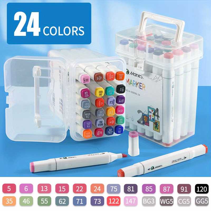 Markers For Adult Coloring Book 24/12 Colors Art Markers Set - Temu