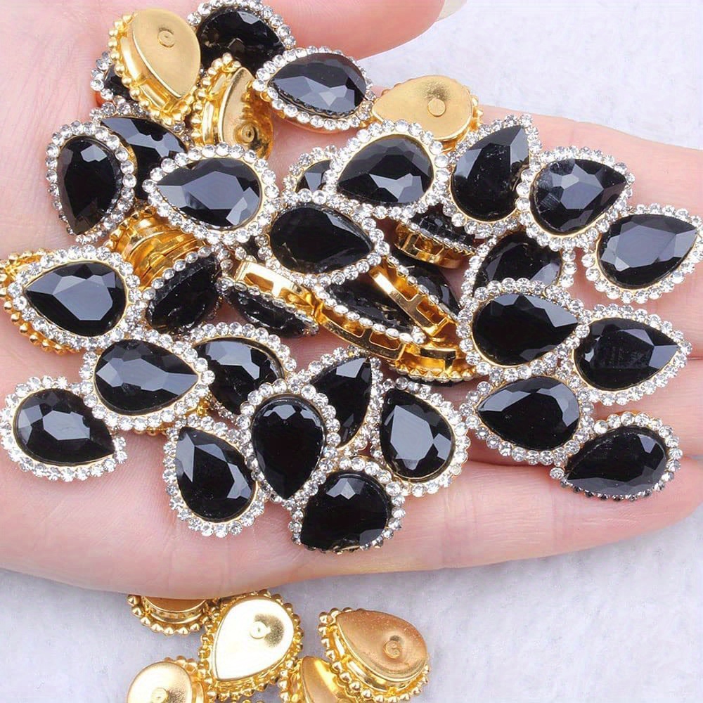 30 шт. пришивных капельных акриловых металлических украшений для рукоделия, драгоценных камней для костюма, платья, свадьбы, деталей для творчества 7