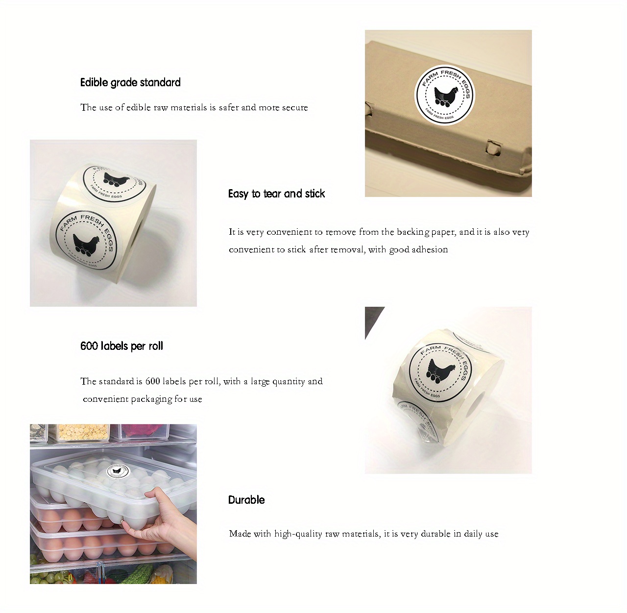 Egg Label Custom Carton Labels Chicken Egg Packaging Temu