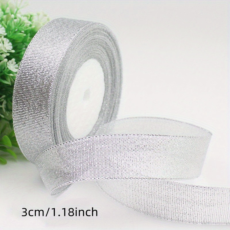 25yards/lot Gold/Silver Organza Ribbon Width 6-50mm DIY Handicraft  accessories tapes For Wedding Supplies Cake Gift Decoration