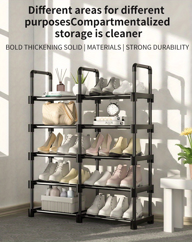 Easy Assemble Shoe Rack - 4-Tier, Rose Gold – Modern Rugs and Decor