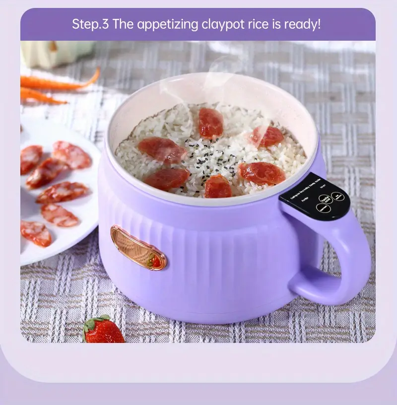 1 6l multifunctional mini rice cooker steamer electric smart appointment insulation non stick shabu pot for rice porridge stew soup wok steaming frying roasting hot pot dual purpose anti scalding portable tableware details 8