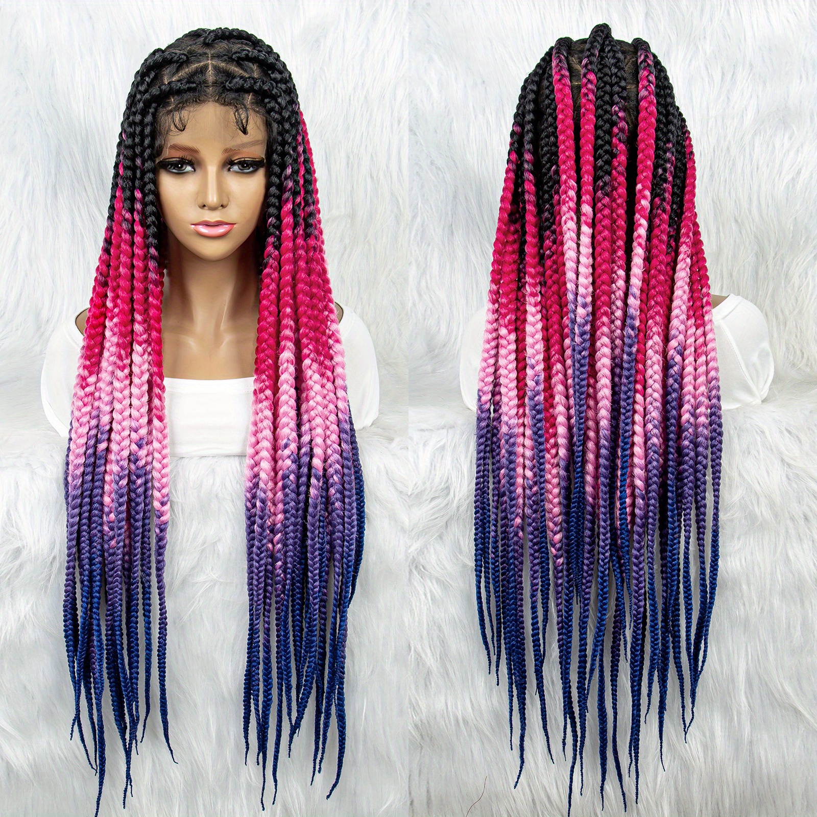 Multi-Color Conrow Lace Wig Hot !!! The Ket cornrow Braided Wig 13 main image 3