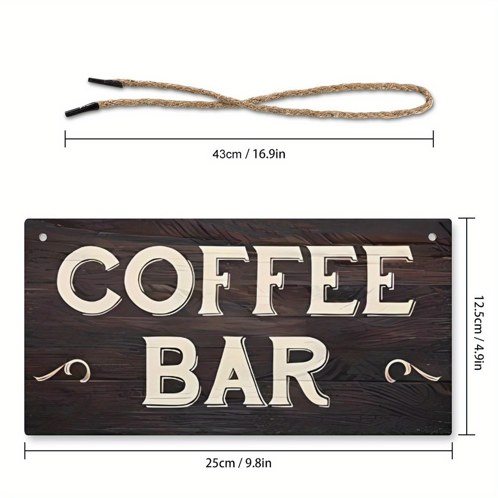 Coffee Bar Open Daily Cafe Decor Wood Hanging Plaque 5X10 Inch Coffee Signs  Modern Bar Accessories Kitchen Home Pub Shop Coffee Station Farmhouse  Decorative 