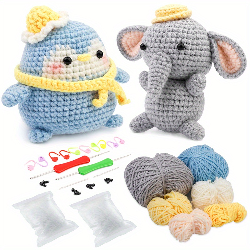 2pzas/ Kit Crochet/ganchillo Paquete Inicial Elefante - Temu Chile