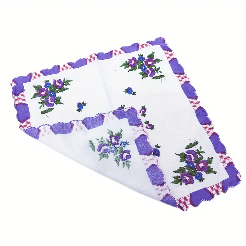 6 шт., 10 шт., 15 шт. assorted varieties упаковка 11-дюймовый хлопковый женский носовой платок, много стилей, смешанные носовые платки для мужчин и женщин, для подарков, детали 3