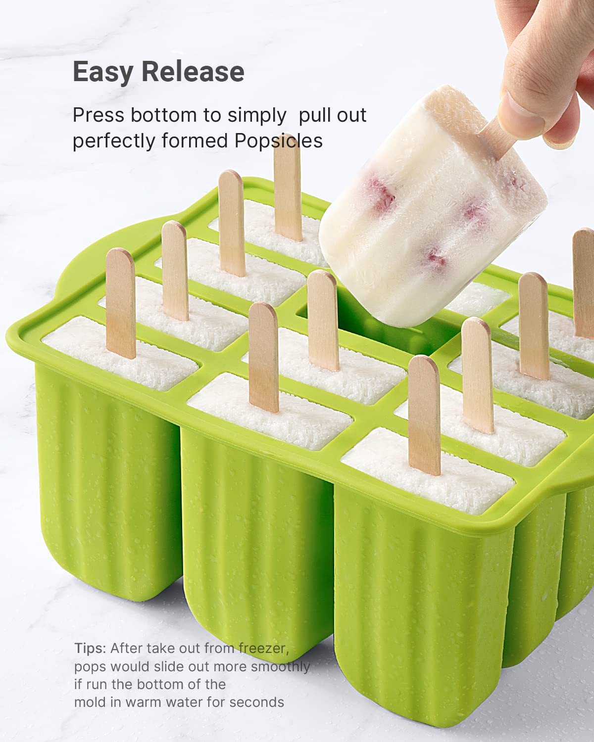 Windfall Popsicle 6/8 Cavity Molds Ice Pop Makers Ice Pop Molds Ice Bar Maker Plastic Popsicle Mold, Kids Ice Cream Tray Holder Lolly Pops, Kitchen