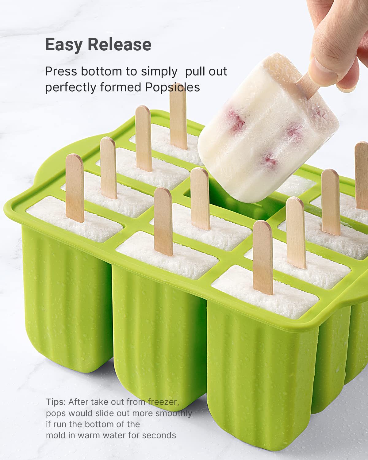 Popsicle Mold, Food Grade Silicone Ice Pop Molds, Reusable Ice