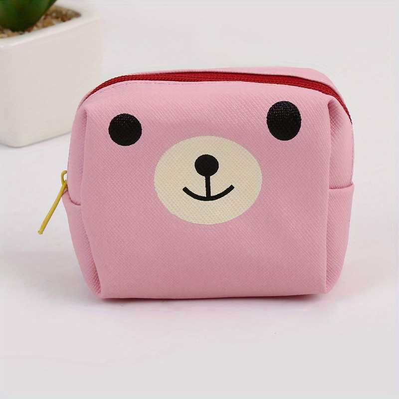 Cheap pu Leather Cute Mini Wallet bear Coin Purse Zipper Coin