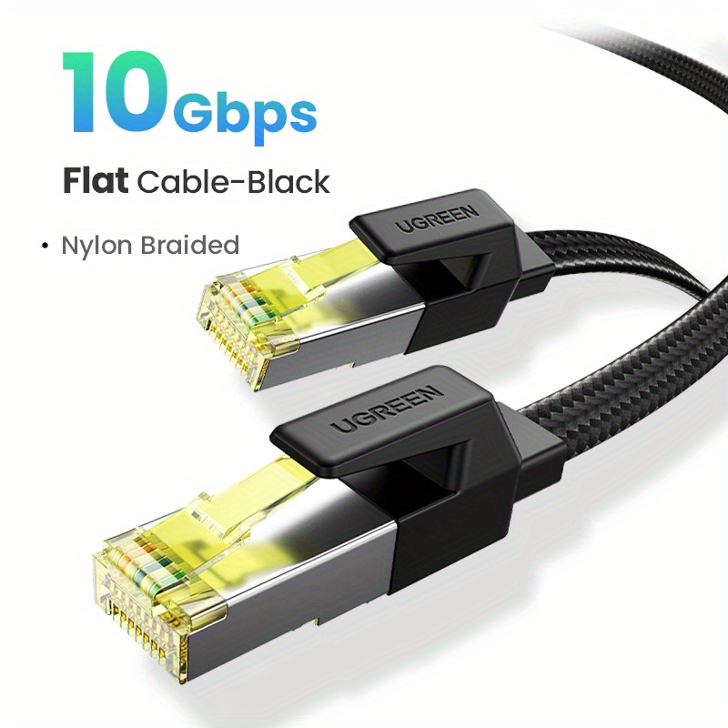 Generic - Câble Ethernet Cat 7 10 pieds, câble Internet plat et résistant,  câble réseau LAN Cat7 blindé, cordons de raccordement Gigabit haute vitesse  avec connecteur RJ45 pour jeux PS4, Xbox, PC
