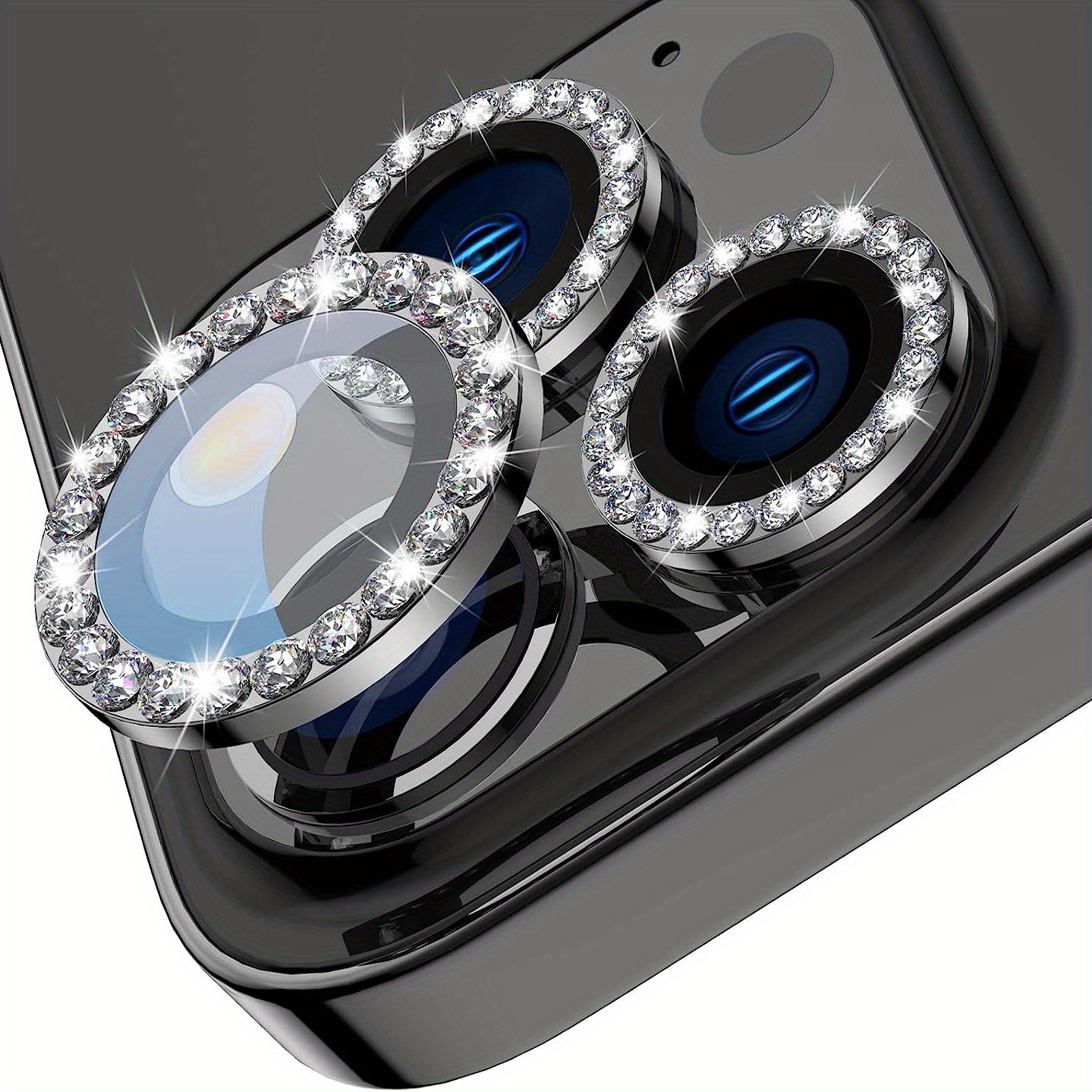  Tensea Protector de lente de cámara para iPhone 14 Pro/iPhone  14 Pro Max, cubierta de protección para cámara, protector de pantalla de  vidrio templado, anillo individual de metal con diamante para 