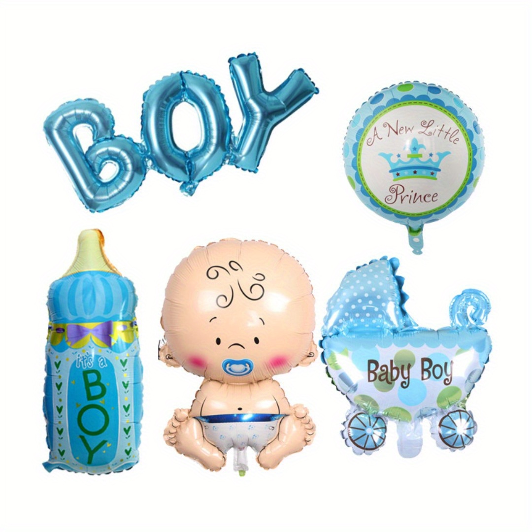 Lostwry Decorazioni Baby Shower per Ragazzo,Blu Palloncini Nascita Bimbo,  Striscioni per Baby Boy, Gender Reveal Alluminio Foglio Palloncini per