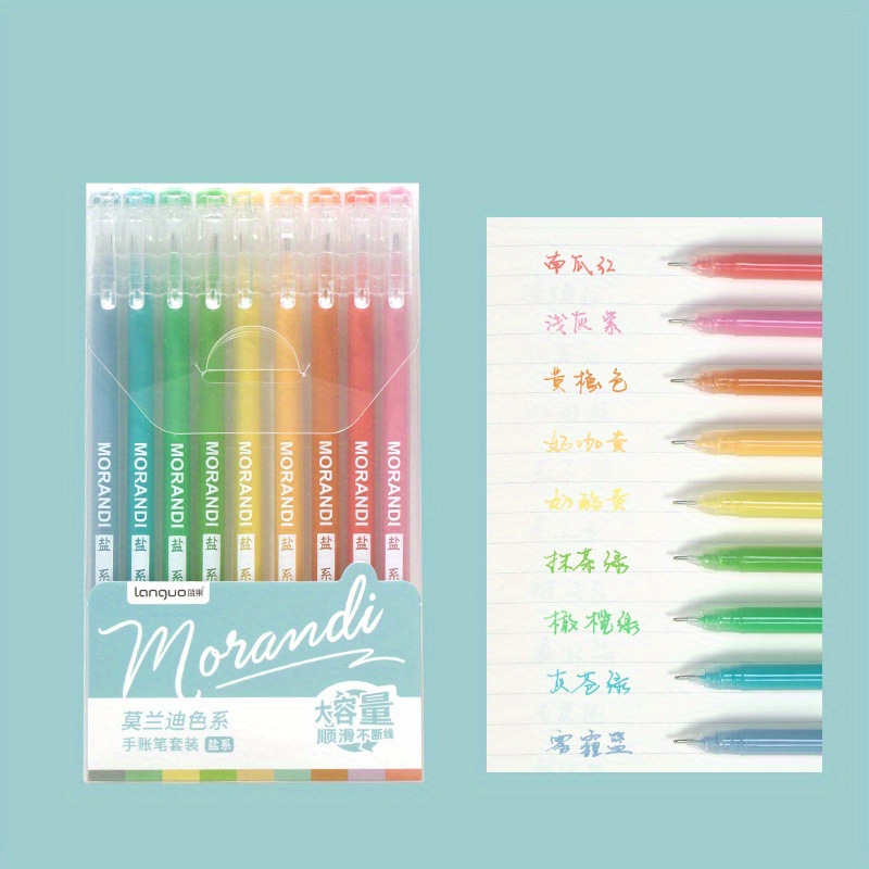 Morandi Colored Gel Pens Set Vintage Marker Liner Ballpoint - Temu