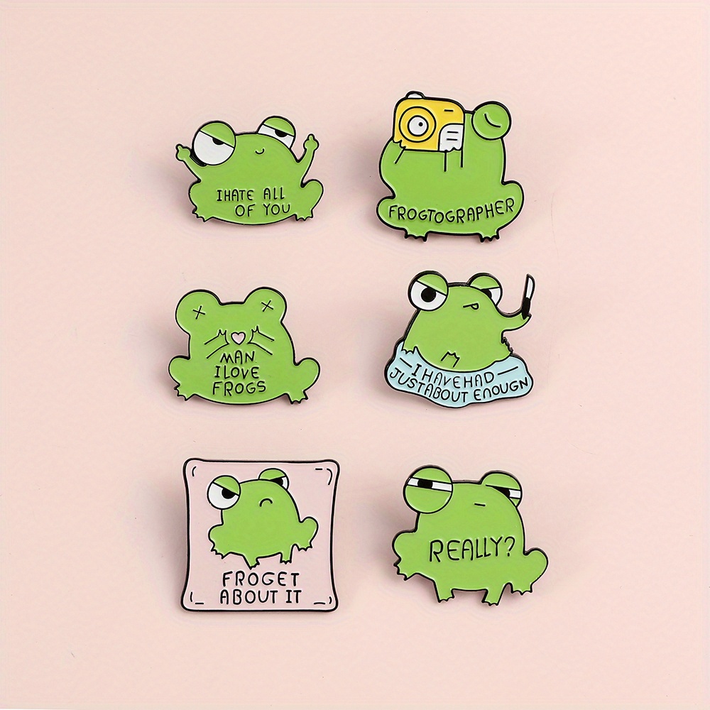 PeachyApricot Frog Pin Cute Kawaii Aesthetic Pins for Backpacks Buttons Bag  Accessories Gifts