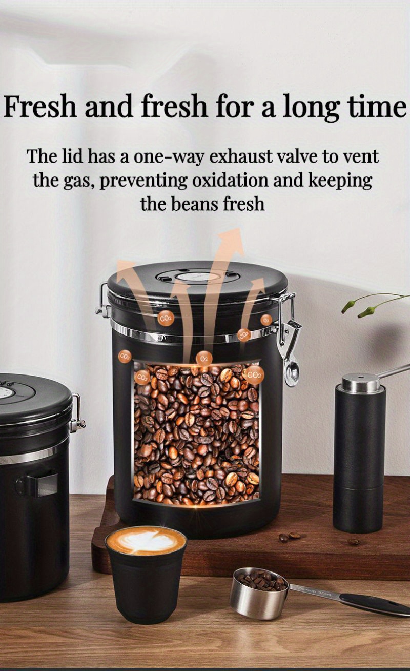 Kaffee Kanister Luftdicht Edelstahl Küche Lebensmittel Lagerung Container  Mit Datum Tracker Scoop Für Bohnen Gründe Tee 1,5 L 1,8 L