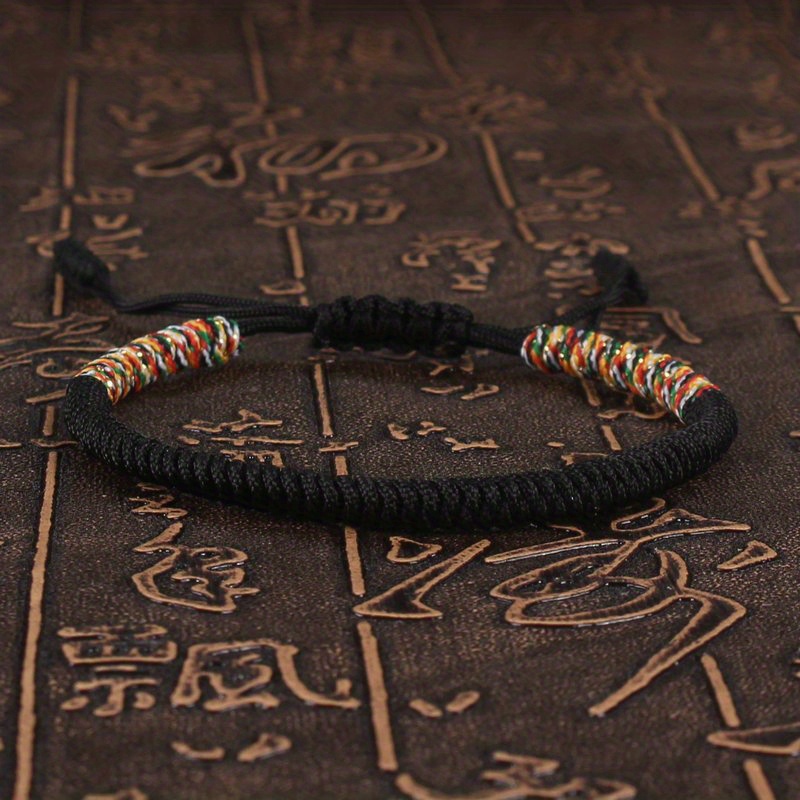Buddhism Lucky Knot Adjustable Bracelet for Men