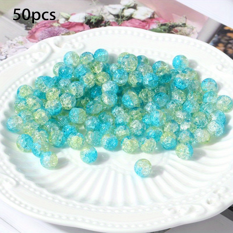 New Glass Crackle Crushed Explosion Flower Beads For Jewelry - Temu