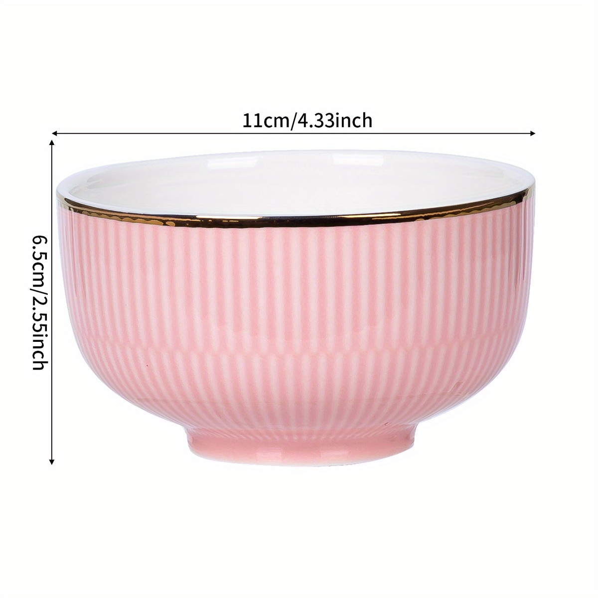 UPSTYLE Cute Ceramic Bowl with Lid and Handle for  Soup/Rice/Salad/Instant/Noodle/Vegetables/Fruit (Pink, Rabbit)
