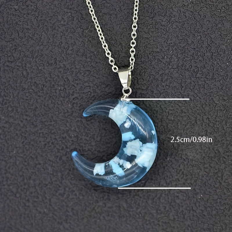 Clear Sky & Clouds Round Globe Pendant Necklace, Unisex