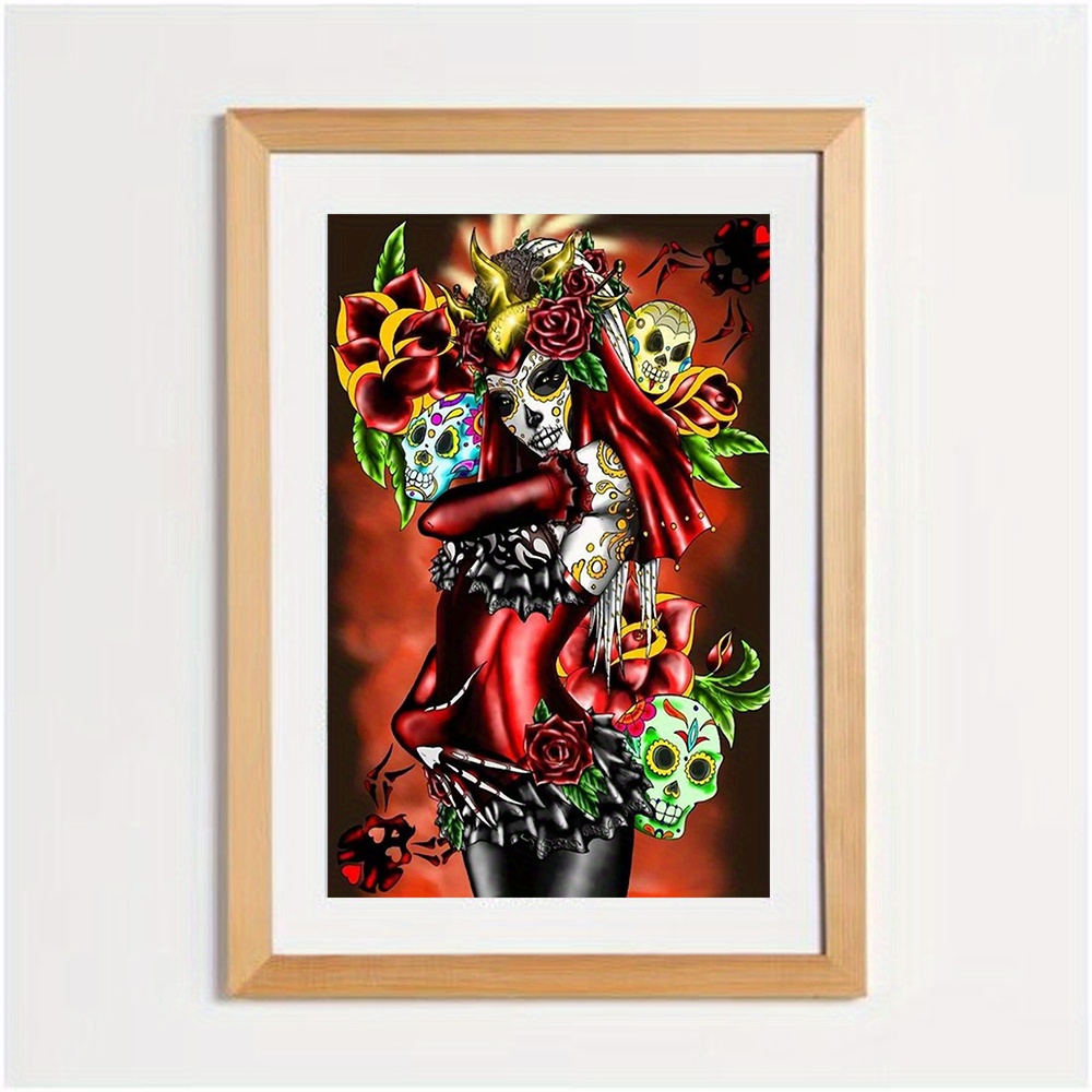 Girl Horse And Skull 5d Diamond Painting Perfect For Living - Temu