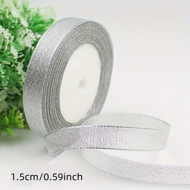 Silky Satin Ribbons 23mm Shiny Gold Silver Color For Elegant Package  Weddings
