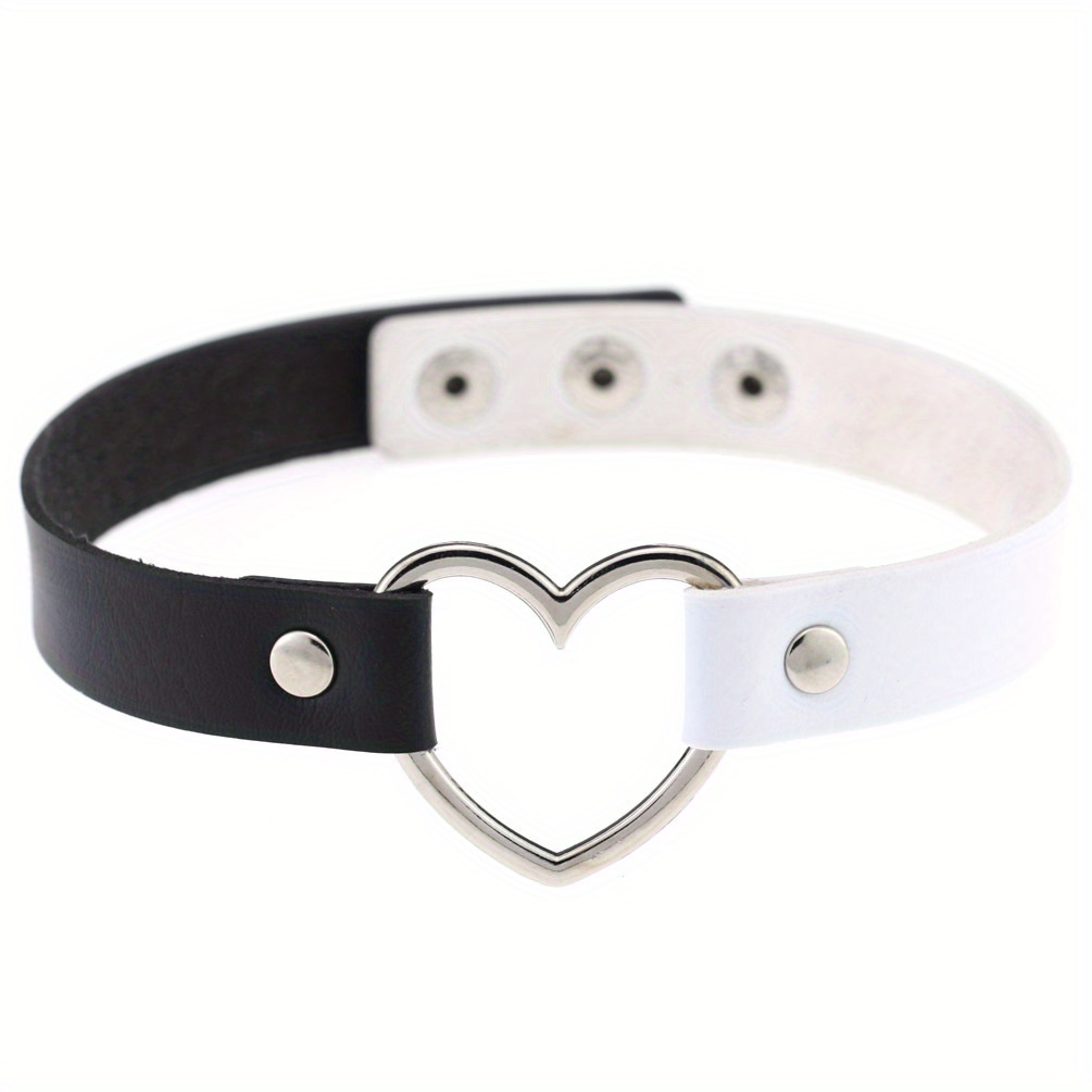 Sexy Punk Style Personality Pu Leather Love Choker Women's - Temu