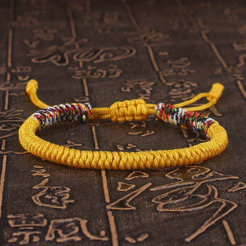 Buddhism Lucky Knot Adjustable Bracelet for Men