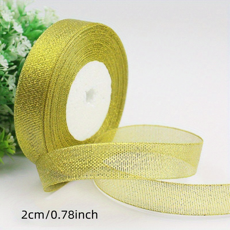 Silky Satin Ribbons 23mm Shiny Gold Silver Color For Elegant Package  Weddings