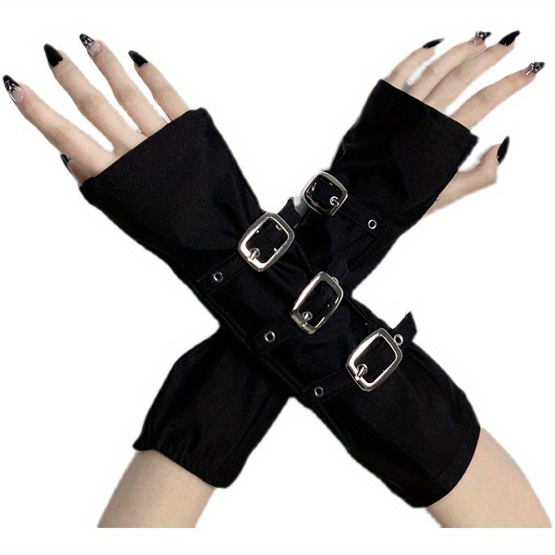 Gothic Black Leather Glovespunk Fingerless Glovesgoth 