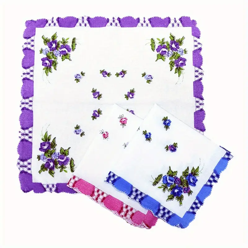 6 шт., 10 шт., 15 шт. assorted varieties упаковка 11-дюймовый хлопковый женский носовой платок, много стилей, смешанные носовые платки для мужчин и женщин, для подарков, детали 7