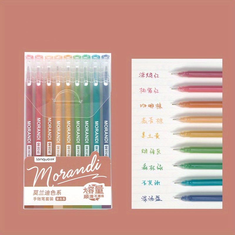 Multi Color Gel Pen Morandi Colored Gel Pen Set Student - Temu