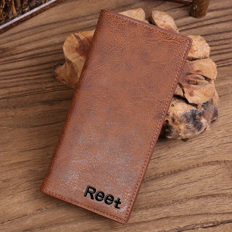 Men's Genuine Leather Wallet Casual Fashion Long Wallet Clutch Bag Gift For  Father's Day - Temu