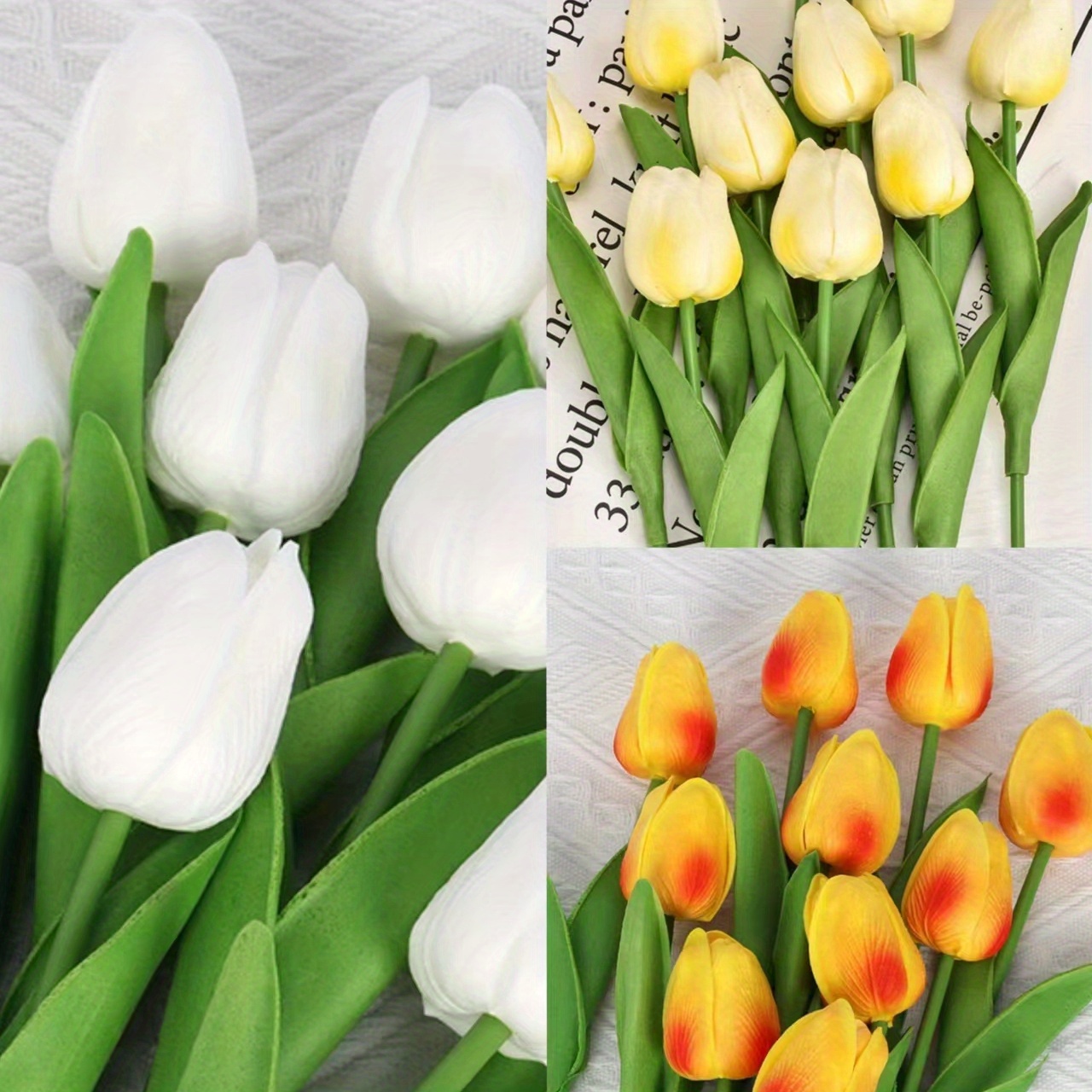 Ramo de tulipanes artificiales, flores de tulipanes artificiales de tacto  Real, arreglo de tulipanes de Pu, ramo de tulipanes de látex para fiesta, 2  uds. YONGSHENG