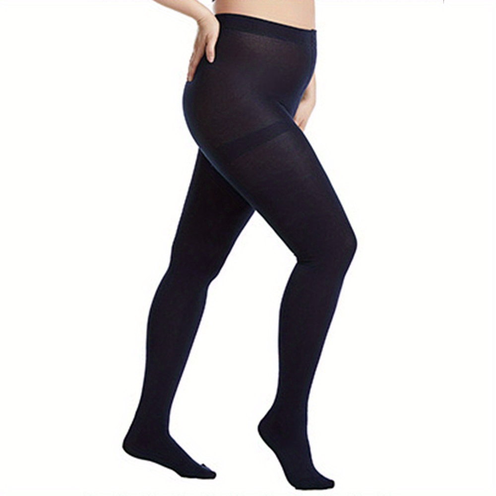 Plus Size Casual Stockings 0xl 2xl Women's Plus Solid - Temu