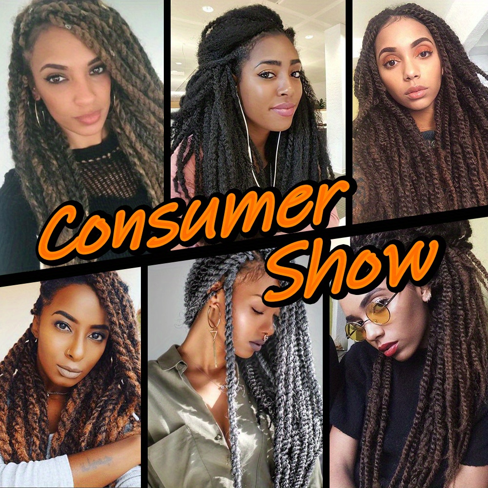 Afro Marley Braids Pre Stretched Braiding Hair Extensions Temu