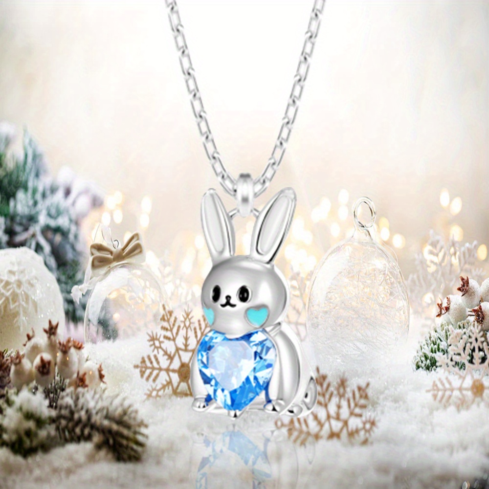 Cute Heart Sapphire Crystal Rabbit Pendant Necklace For Women Fashion  Women's Cartoon Rabbit Necklace Exquisite Girls Animal Party Jewelry Unique  Easter Bunny Accessories Christmas Gift - Temu