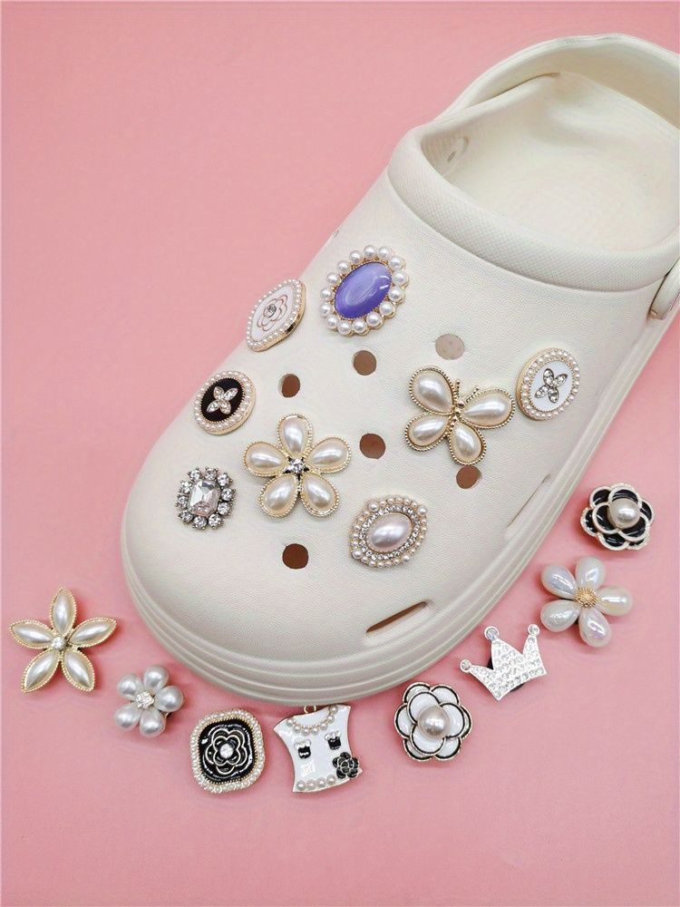  Zenosy Bling Crystal Shoe Charms for Clog Sandals Shoe