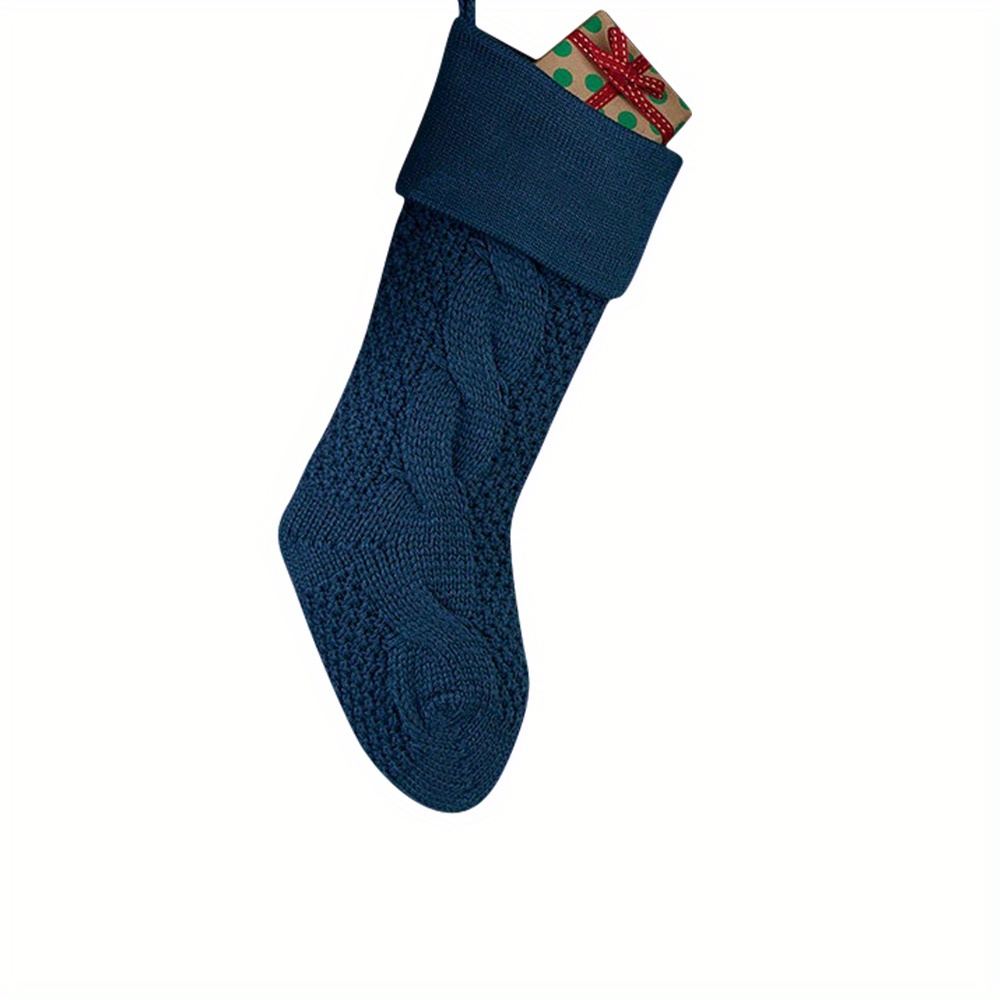 TEMU 1pc Christmas Decorations Acrylic Knit Multicolor Christmas Stockings Other Party Decorations Hanging Bags