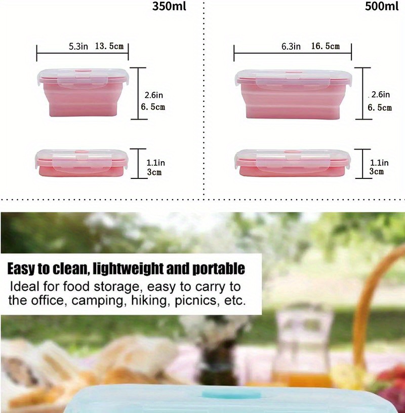 Silicone Food Storage Containers, Folding Pp Round Lunch Box,  Multifunctional Collapsible Stackable Lunch Bento Boxes, Telescopic Food  Fresh-keeping Container, Home Kitchen Supplies - Temu