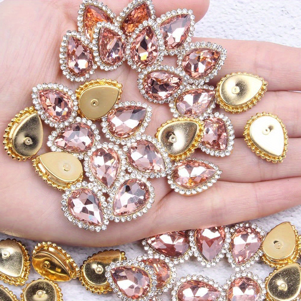 30 шт. пришивных капельных акриловых украшений из металла для рукоделия, драгоценных камней для костюма, платья, свадьбы, деталей для творчества 5